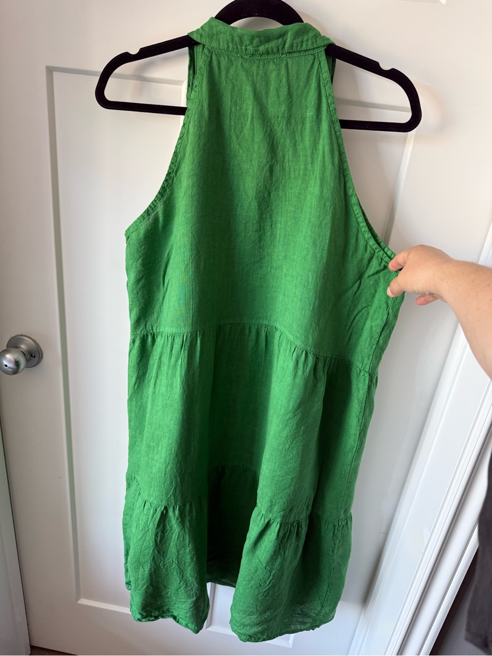 Green Tiered Sleeveless Midi Dress - Picture 6 of 6
